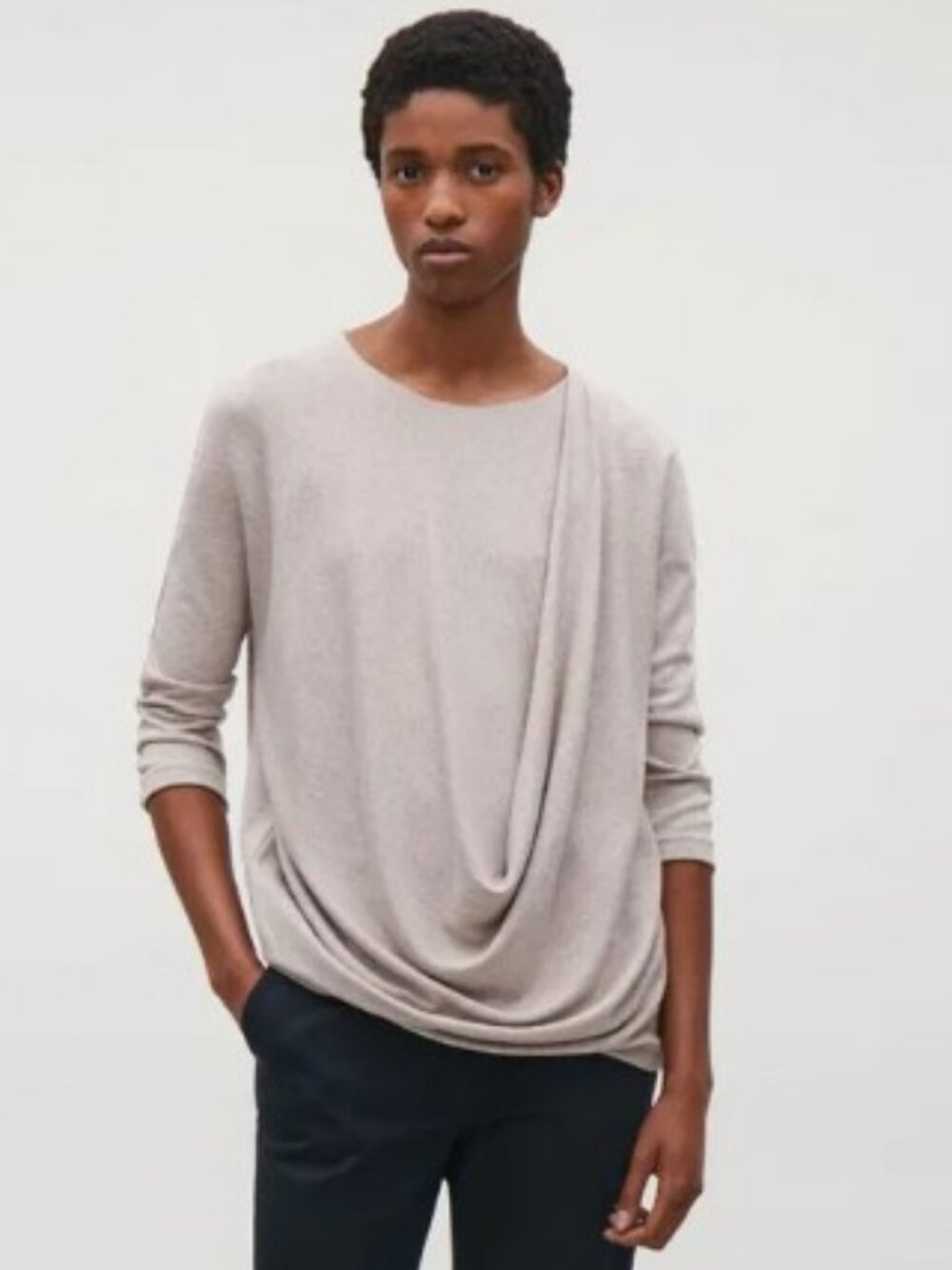 COS Asymmetric Drape Top Size L